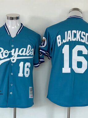 Bo Jackson #16 Kansas City Royals Teal Baseball Jersey Stitched